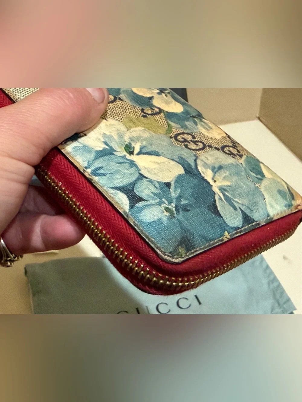 Gucci Beige GG Floral Blooms Zippy Wallet w/box dustbag cards - Picture 6 of 14